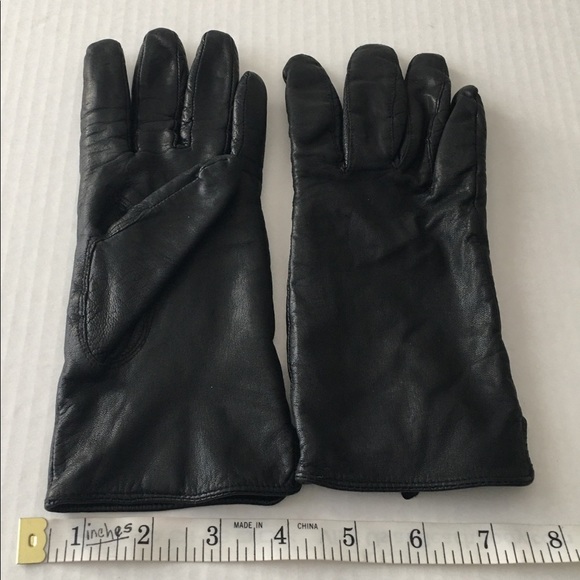 Genuine 💯 Leather Black Gloves  SIZE S - Picture 7 of 11